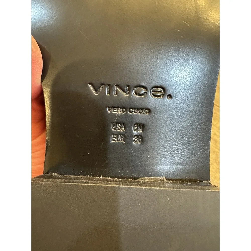 Vince Womens Size 6.5 Black‎ Leather Zip Lace Up Ankle Fashion Boots Bootie